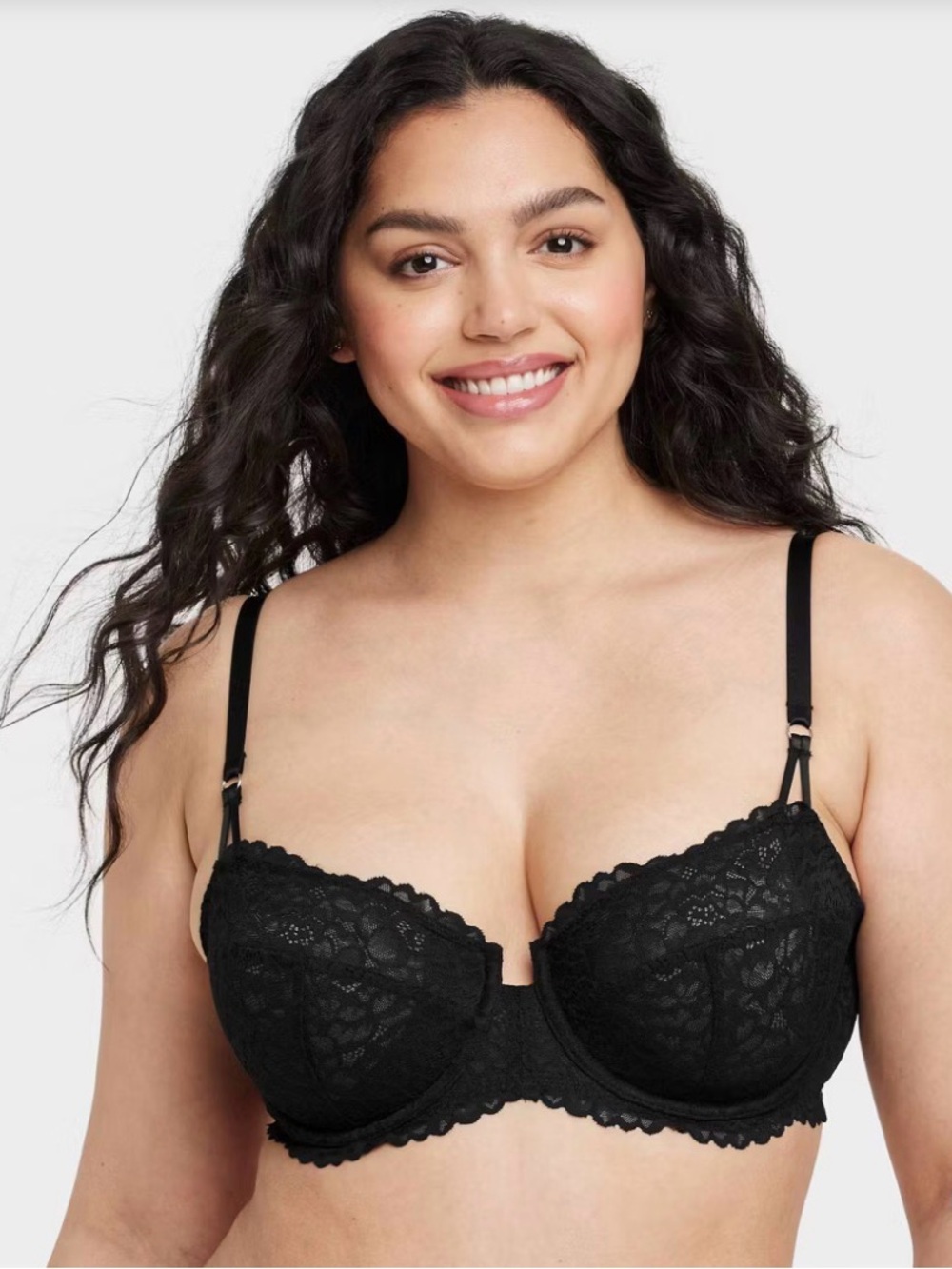 Auden Unlined Underwire Balconnette Black Lace Bra 36DD EUC